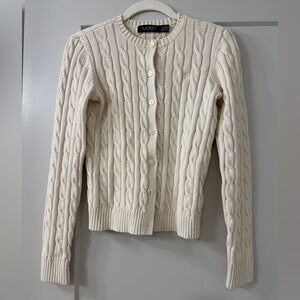 Lauren Ralph Lauren Ivory Knit Cardigan